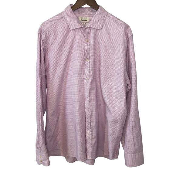 Ted Baker mens purple /pink long sleeve button up endurance shirt size 17.5 - Picture 1 of 13